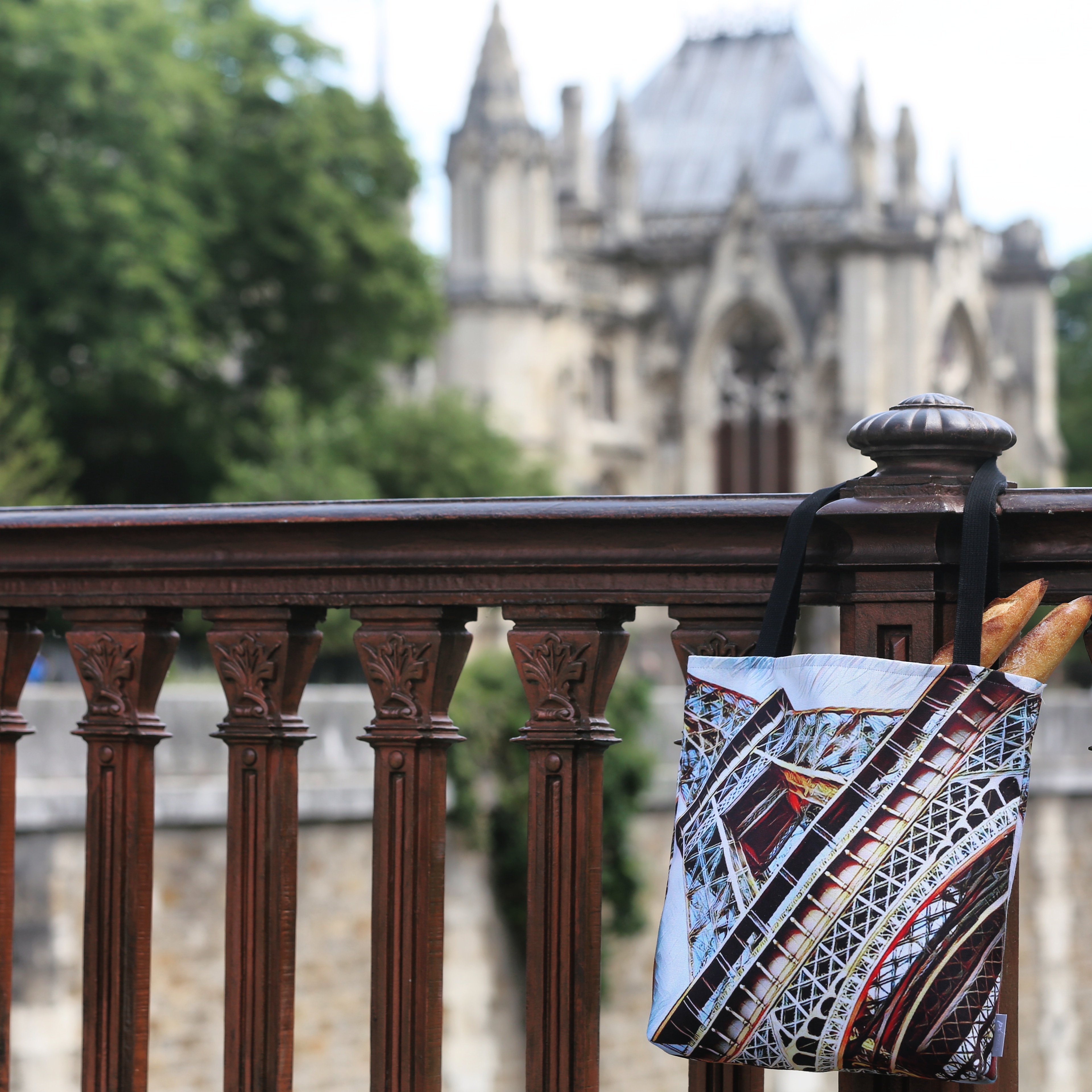 'Eiffel Tower in Blue' Tote by Bellanda